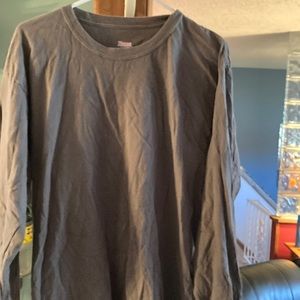 Boys Hanes Gray Long Sleeve Tee Shirt Size L